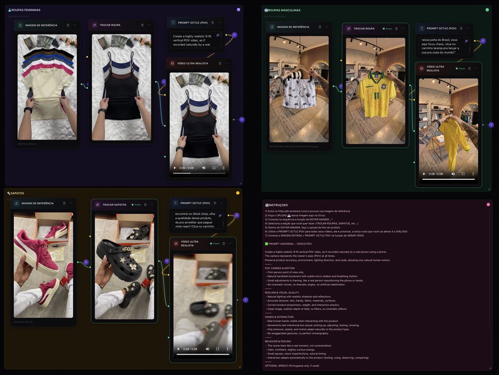 Template visual de motion control no Octuz